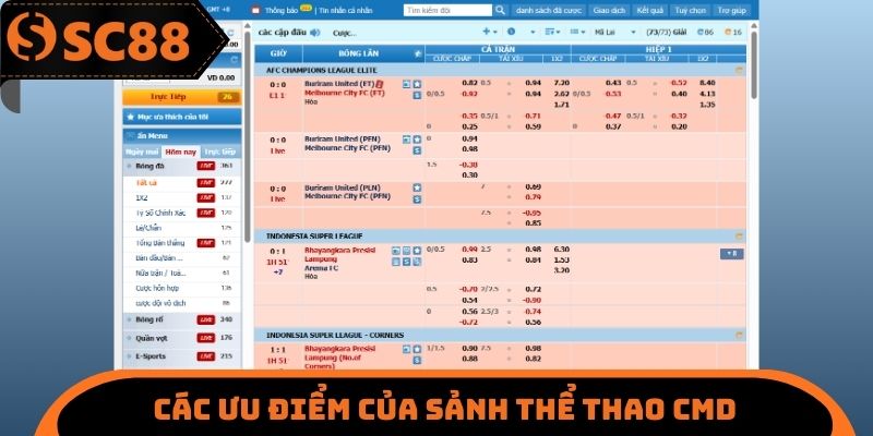 Thể Thao CMD SC88 - Sảnh Cá Cược Bóng Đá Được Ưa Chuộng