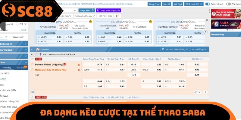 Thể Thao SABA SC88 - Nghiên Cứu Hệ Thống Kèo Cược Thú Vị