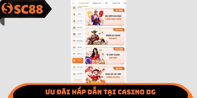 Casino DG SC88 - Đa Dạng Ưu Đãi Nên Tham Gia Tại Nền Tảng