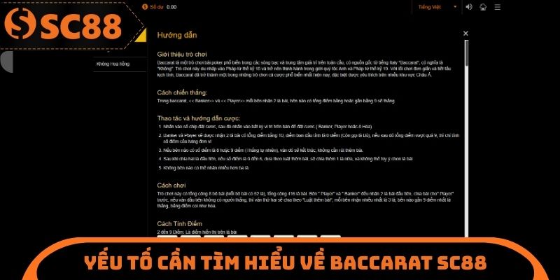 Baccarat SC88 - Các Yếu Tố Ảnh Hưởng Đến Trải Nghiệm Cá Cược